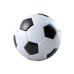 Classic black and white soccer ball isolated a perfect sphere for sports fans
