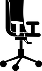 Stylish office chair icon featuring ergonomic designs in black and outline stroke aesthetics perfect for representing comfortable seating for working at a desk. Piece of furniture for living room,