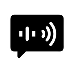 Voice message icon showing the recording of an audio message. The icon indicates the sound waves of the voice communication.