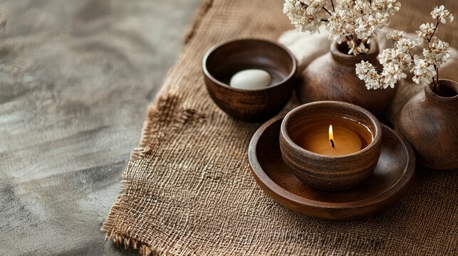 Brown earthy textures in wellness campaign calm and grounded for event collateral