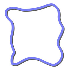 Abstract Wavy Shape with Blue Border