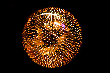 Multicolor vintage 3D fireworks decorative Edison light bulb in the dark. Decorative filament LED globe lamp