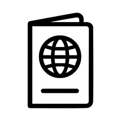 Customs check icon with passport symbol representing international border control with transparent background
