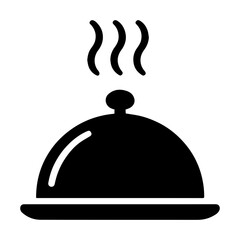Buffet cloche dome shaped food cover icon with transparent background symbolizing food service and catering
