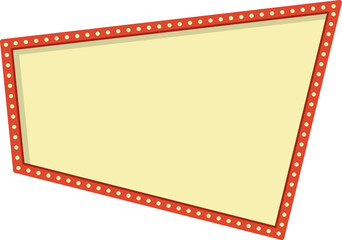 Retro sign board shape for promotion, sale with ligh bulb. Vector isolated.