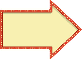 Retro sign board shape for promotion, sale with ligh bulb. Vector isolated.