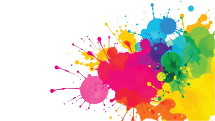 Obraz premium Multicolor splashes isolated on white background. colorful paint splashes. Vector illustration of multicolor splashes. 