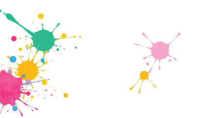 A vibrant, abstract, colorful splatter background with a white background. Multicolor splatter design. Colorful Paint Splashes. 