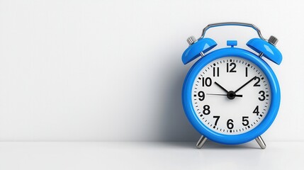 Blue Pixel Alarm Clock on White Background
