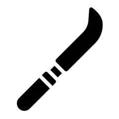 blade tool glyph icon for cutting plants and harvesting