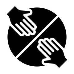 circle hand glyph icon for permaculture ethic of sharing