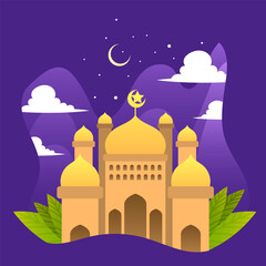 Mosque Islamic Vector Illustration Design Template