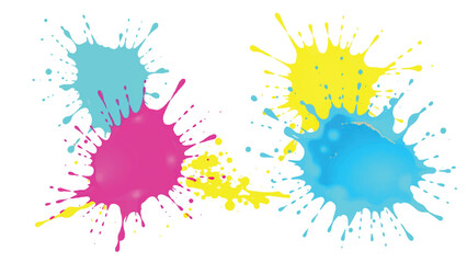 Multicolor splashes isolated on white background. colorful paint splashes. Vector illustration of multicolor splashes. 