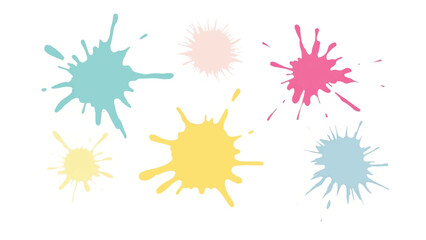 Multicolor splashes isolated on white background. colorful paint splashes. Vector illustration of multicolor splashes. 