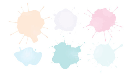 Multicolor splashes isolated on white background. colorful paint splashes. Vector illustration of multicolor splashes. 