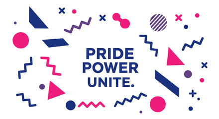 Pride Power Unite Colorful Graphic Design for LGBTQ+ Awareness and Celebrations