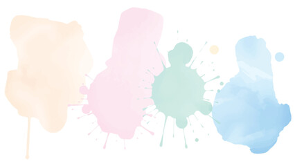 Multicolor splashes isolated on white background. colorful paint splashes. Vector illustration of multicolor splashes. 