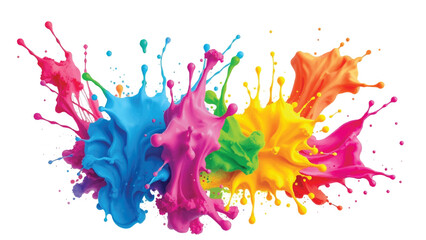 Splash of Bright Colorful Paint Isolated on White Background. Colorful Paint Explosion, Illustration.  © shazam