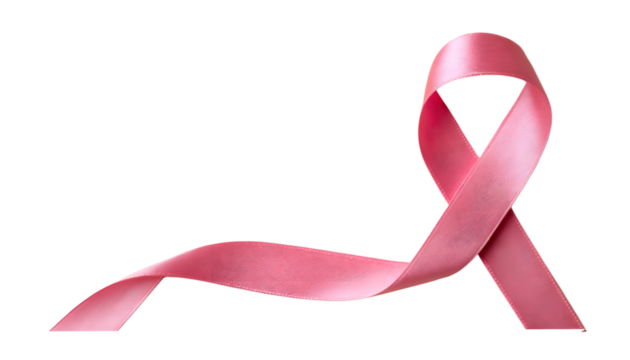 Pink ribbon breast cancer isolated on transparent background