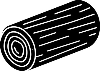 Vector illustration of a black and white detailed log suitable for design elements and graphic projects