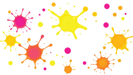 Multicolor splashes isolated on white background. colorful paint splashes. Vector illustration of multicolor splashes. 