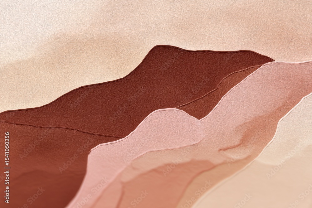 Poster abstract terracotta hills with textured surface, ideal for serene interior design and minimalist dec