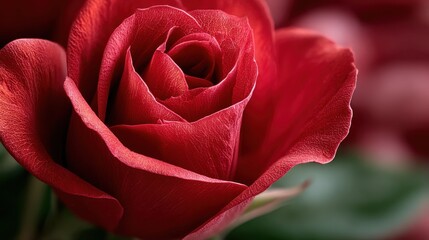 Close-Up of a Velvet Red Rose, Symbolizing Romance and Anniversary Celebrations, Perfect for Valentine's Day Marketing Campaigns : Generative AI