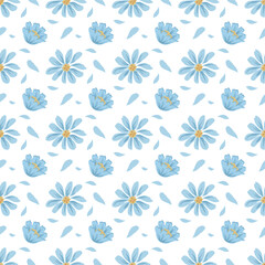seamless blue floral pattern
