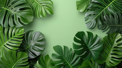 Collection of Tropical Leaves Concept. Lush Green Tropical Leaves for Natural Background and Eco-Friendly Design Themes