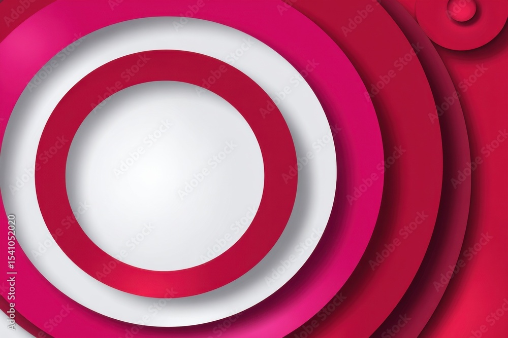 Poster overlapping red and white circles on a white background, ideal for modern marketing and creative com