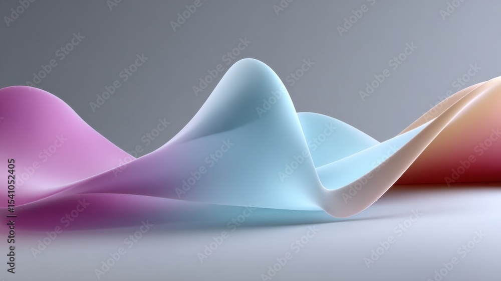 Poster abstract wavy gradient surface with pastel colors, ideal for modern technology and innovation presen
