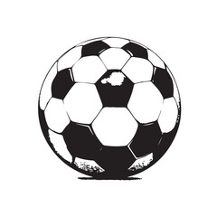 Fototapeta premium Stylized Black and White Soccer Ball Illustration with Grunge Texture and a Dynamic Energetic Feel for Sports and