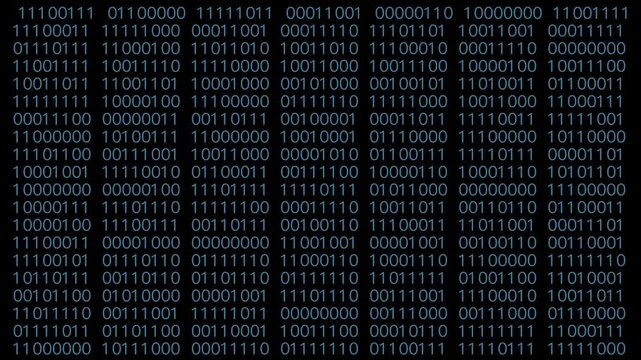 Dark blue binary code arranged in a grid pattern symbolizing futuristic data