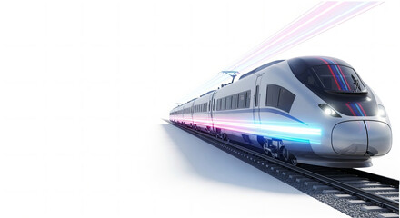 Naklejka premium High Speed Train on White Futuristic Motion and Innovation