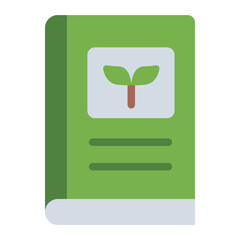 book flat icon for organic farming knowledge guide