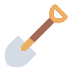 shovel tool flat icon for digging and garden prep