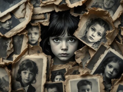 International Missing Children's Day poster illustration and background, to commemorate this sad day when beloved children disappeared