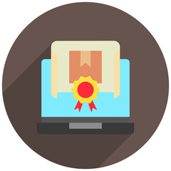 Digital Badge rounded color, mini illustration icon. use for modern concept, print, UI, UX kit, web and app development. Vector related to product offering, marketing, business.