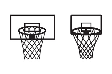 Basketball Hoop Net Silhouette Vector – Minimal Sports Icon Illustration