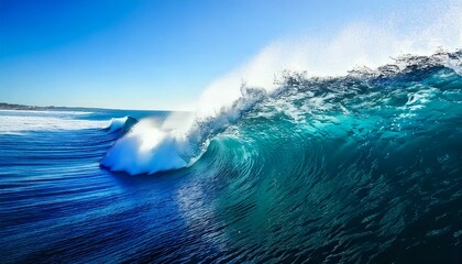 青い海の大きな波（Big waves of the blue ocean）
