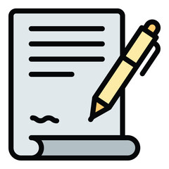 Agreement icon flat line style illustration representing mutual understanding and formal contracts, suitable for legal, business, and administrative-related projects