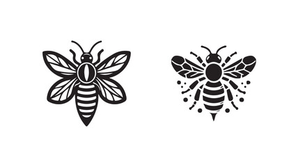 Obraz premium honey bee icon isolated on white background, Bee Lines Logo Design Vector Illustration eps 10.