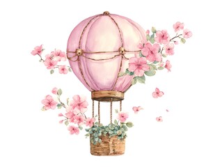 Colorful Hot Air Balloon Clipart Vector Illustration