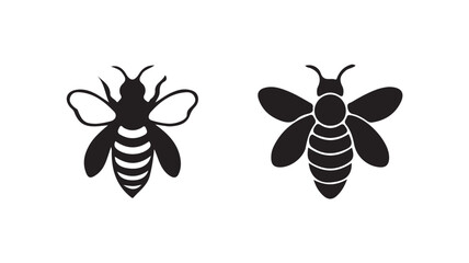 black  bee silhouette icon. Bee icons. Vector illustration eps 10