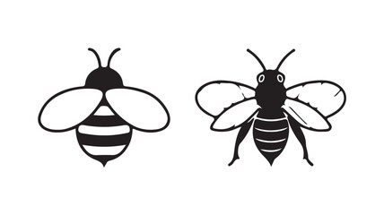 Honey bee silhouette vector illustration eps 10.