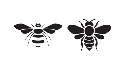 bee silhouette vector, honeybee icon, Honey bee icon Flat outline fill set collection. vector illustration eps 10.