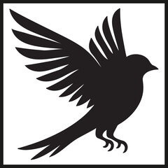 Obraz premium A black silhouette of a Bird vector