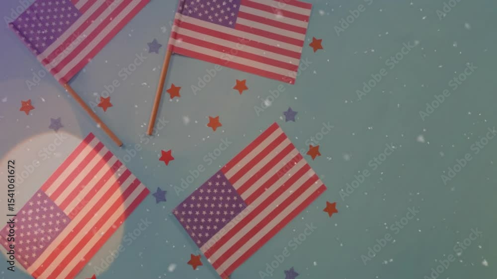 Poster bokeh circle emerging causing particles drifting around us flags over turquoise surface for decor