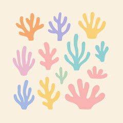 Coral Reef Composition: A vibrant, artistic composition of colorful coral reef elements, bringing the mesmerizing beauty of the underwater world into a lively visual narrative. 