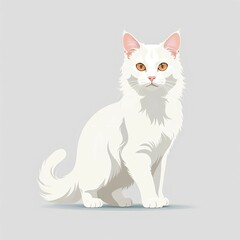 じっと見つめる可愛いターキッシュバン猫